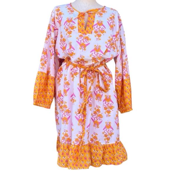J. Crew Dress Cotton Long Sleeve Prairie Boho Shirt Midi Cottage XSmall - Picture 1 of 8